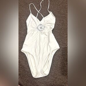 Elegant White One-Piece Swimsuit